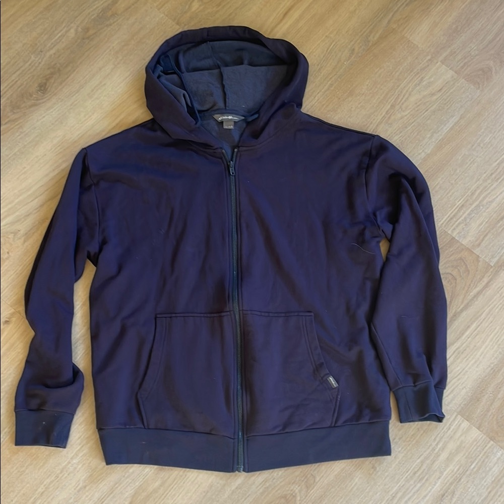 Eddie Bauer Men's Dark Blue Zip-Up Sweater Hoodie